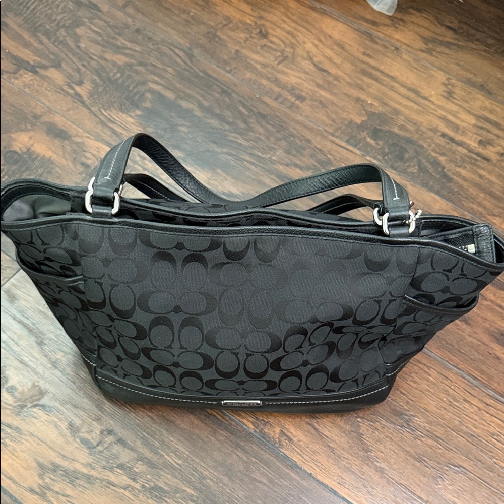 Authentic Coach Black Signature Tote Bag